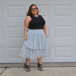 Maya Plus Premium blue tulle layered bridesmaid skirt 14 14P